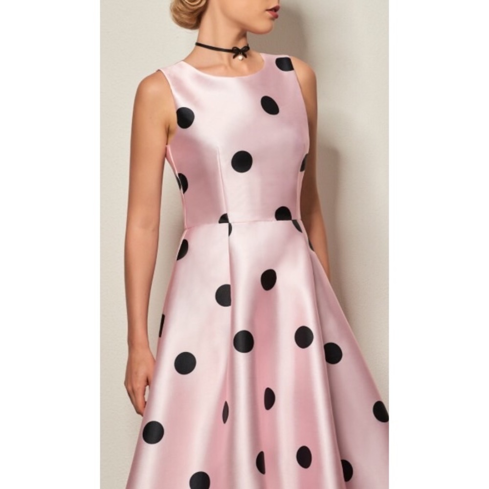 Pink and Black Polk-a-Dot Swing Dress